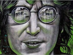 John Lennon Beatles graffiti upiorny duża sztuka ścienna