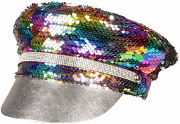 Boland 44759  tęczowa czapka z dwustronnymi cekinami,