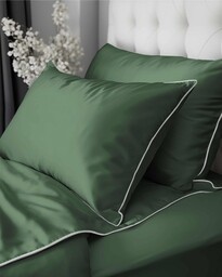 Pościel satynowa 180x200 Mako Satin 62 zielona