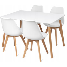 Stół Skandynawski 120x80cm 4 krzesła Montivaro Zestaw