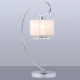 Abażurowa LAMPA stołowa SPAN MTM1583/1 Italux kryształki LAMPKA