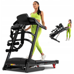 Bieżnia Elektryczna 2KM z Masażerem Składana Reg. Kąta