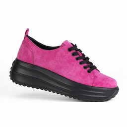 Sportowe damskie sneakersy GOODIN GD-XW-1048 skóra zamsz ażurek