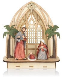 Szopka Bożonarodzeniowa - Święta Rodzina - Świecąca -