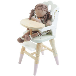 Drewniane krzesełko do karmienia dla lalek Le Toy