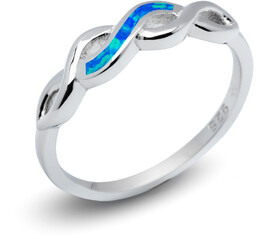 Pierścionek Srebrny Przeplataniec z Opalem