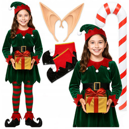 Strój Kostium Elfa Pomocnica Mikołaja Elf Elfka 152/158