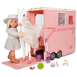 Przyczepa do transportu koni dla lalek 46 cm