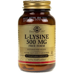 Suplement diety, Solgar, L-Lizyna, 500 mg, 50 kapsułek