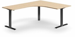Biurko QBUS, kształt L, 1600x2000 mm, rama T,