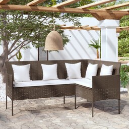 vidaXL Sofa w kształcie litery L, z poduszkami,