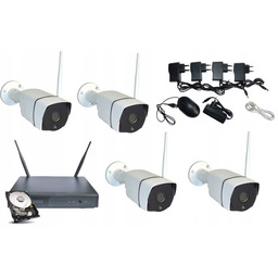 Zestaw 4 kamer Hd Wifi bezprzewodowy Rejestrator Dysk