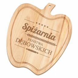 Deska drewniana do krojenia jabłko z grawerem