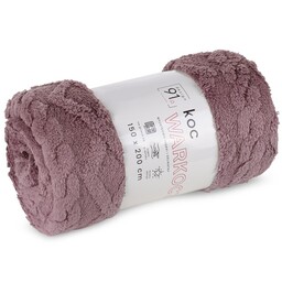 Design 91 Koc narzuta 200x220 Warkocz różowy pled