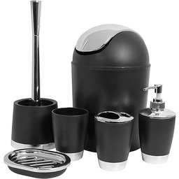 Anika Koordynowany sześcioczęściowy zestaw akcesoriów łazienkowych, w tym