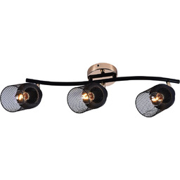 Lumes Czarno-złota potrójna lampa sufitowa druciana R2-A53