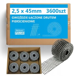 Gwoździe Do Gwoździarki Łączone Drutem 2,5x45mm Bębnowe Koletowane