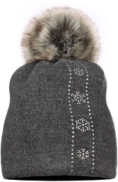 Majka Czapka Damska Śnieżynka Z Pomponem