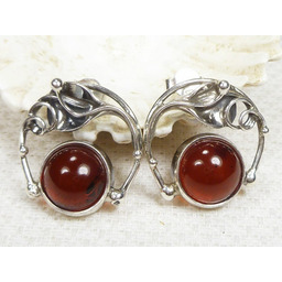Kolczyki srebrne z bursztynem, handmade 208-19