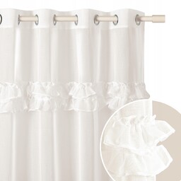 Firana gotowa z falbanami 300x250 firanka na przelotkach