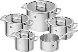 ZWILLING Kochtopf-Set, 5-tlg., 4 Deckel, Induktionsgeeignet, Edelstahl, Vitality