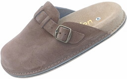 Fusbet Klapki skórzane taupe boho skóra naturalna