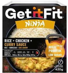 Ryż z kurczakiem i sosem curry 420g GETITFIT