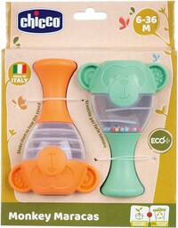 Chicco Marakas Eco+ małpy, plastikowa gra dźwiękowa