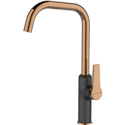 Bateria zlewozmywakowa stojąca ALANIS z wylewką L czarno-złota