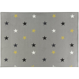 Dywan Szary Żółty Do Pokoju Dziecka Gwiazdy