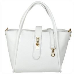 Damska torebka kuferek biała skóra naturalna Vera Pelle