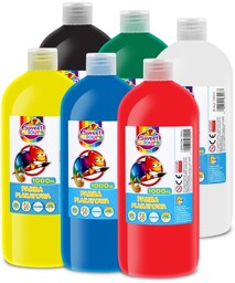 Farby plakatowe w butelkach 1000ml (6 kolorów)