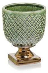 Zielona donica ceramiczna kielich 09.136 Polnix Vintage >>>