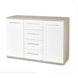 Komoda LIMA KM-4 HALMAR biały/dąb sonoma - OUTLET