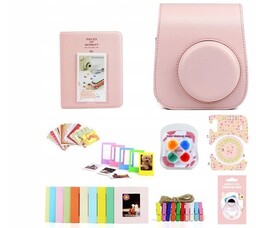 Instax-FUJIFILM, zestaw: 8w1 pokrowiec+ramki+Album doInstax Mini 11, różowy