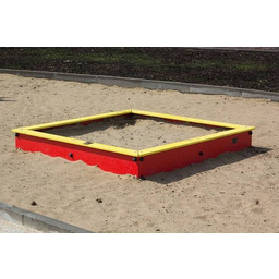 piaskownica z atestem 2x2 m żółto- zerwony