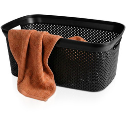 Kosz na pranie plastikowy czarny 35 l