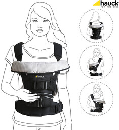 Hauck, 4-Way, Nosidełko ergonomiczne, Black