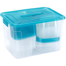 Decodoma Duży zestaw pojemników plastikowych z pokrywkami 100