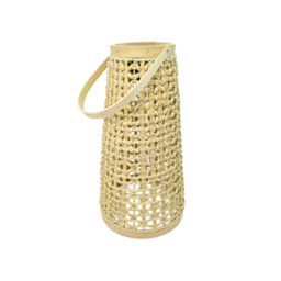 Lampion wiklinowy solarny 45 cm beż