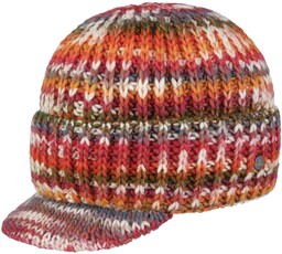 Czapka Dzianinowa z Daszkiem Viliona by Lierys, pomarańczowy,
