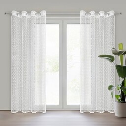 Eurofirany Firana 140x250 Ellissa biała o strukturze siatki