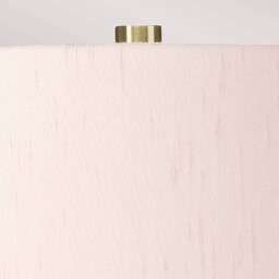 Elstead Isla lampa stołowa z tkaniny mosiądz antyczny/różowy