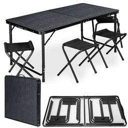 OUTDORIUM Stolik turystyczny z krzesełkami Trip Czarny