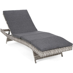 Leżak ogrodowy technorattanowy Bora Bora Light Grey /