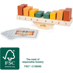 Gra balansująca z klockami i kartami wzorów Montessori