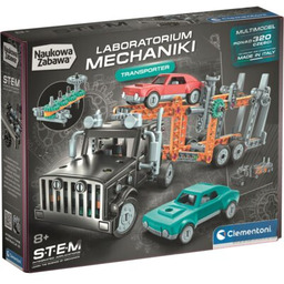 CLEMENTONI Klocki plastikowe Naukowa zabawa Laboratorium mechaniki Transporter