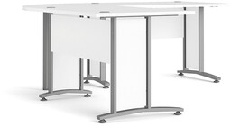 Biurko narożne białe / szare mat 230 cm