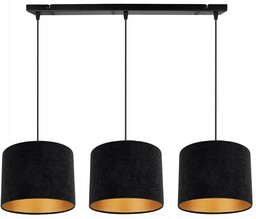 Lampa Sufitowa Wisząca Żyrandol Złoty Abażur Welur Wybór