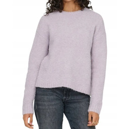 ONLY SWETER DAMSKI FIOLETOWY KLASYCZNY Z DŁUGIM RĘKAWEM